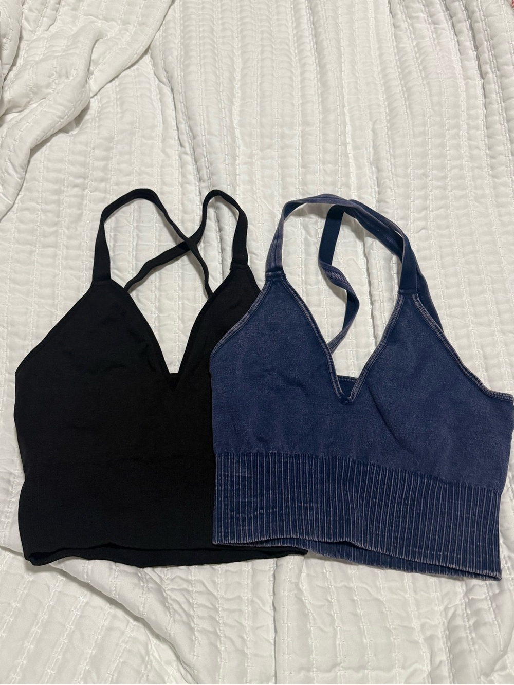 Set of Two free people Tops in Black and Navy